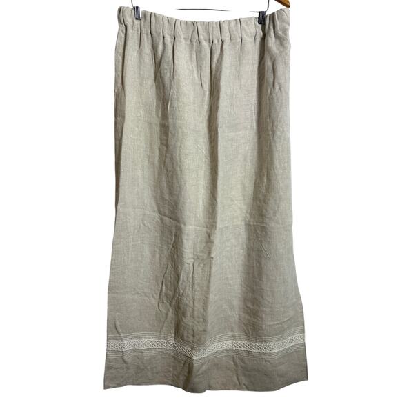 Handmade Tan Lace Crochet Maxi Skirt 1X - Picture 1 of 6